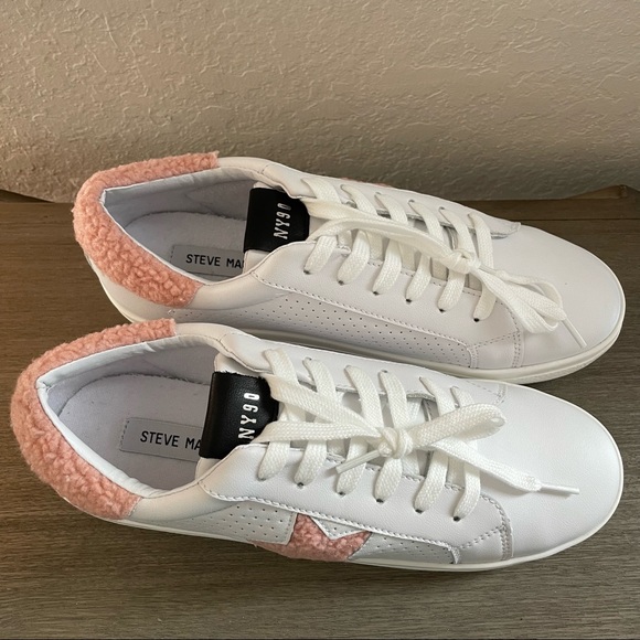 NIB Steve Madden Pink Star White Sneakers Size 11 - Picture 7 of 11